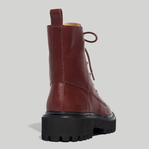 Madewell Rayna Lace Up Boots NG667 Red Leather 7 - Picture 3 of 10